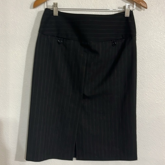 Benetton wide waist skirt midi carrier see measurements for size gray pinstripes - Picture 2 of 8